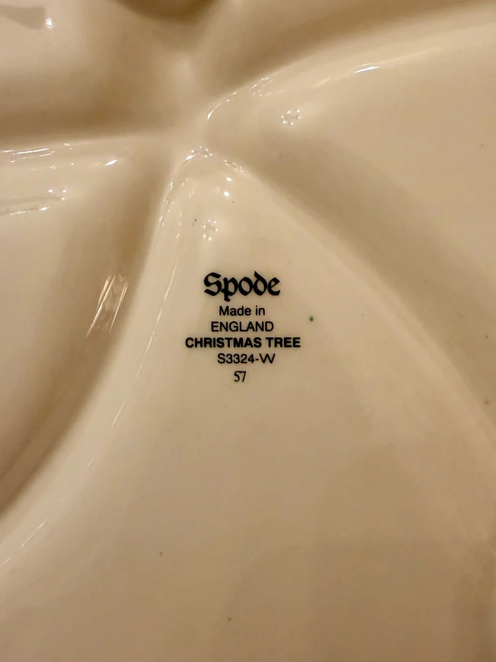 VTG Spode Christmas Tree Handled Hors d'Oeuvre Tray Made in England Original Box - Picture 7 of 9